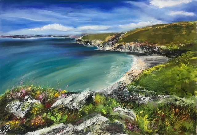 Jane Fellows: Seascapes in Soft Pastels and Acrylic Inks