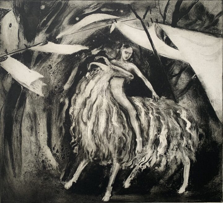 5 Ride a wild goat etching